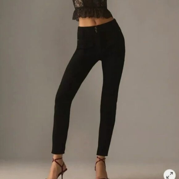 Maeve Denim - MAEVE Anthropologie Junie High Rise Slim Jeans Size 28 Black